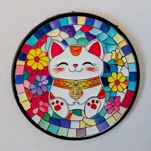 Colorful Lucky Cat Brooch